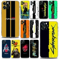 clear phone case for iphone 13 12 11 se 2022 x xr xs 8 7 6 6s pro max plus mini soft silicone case new game c cyberpunkes