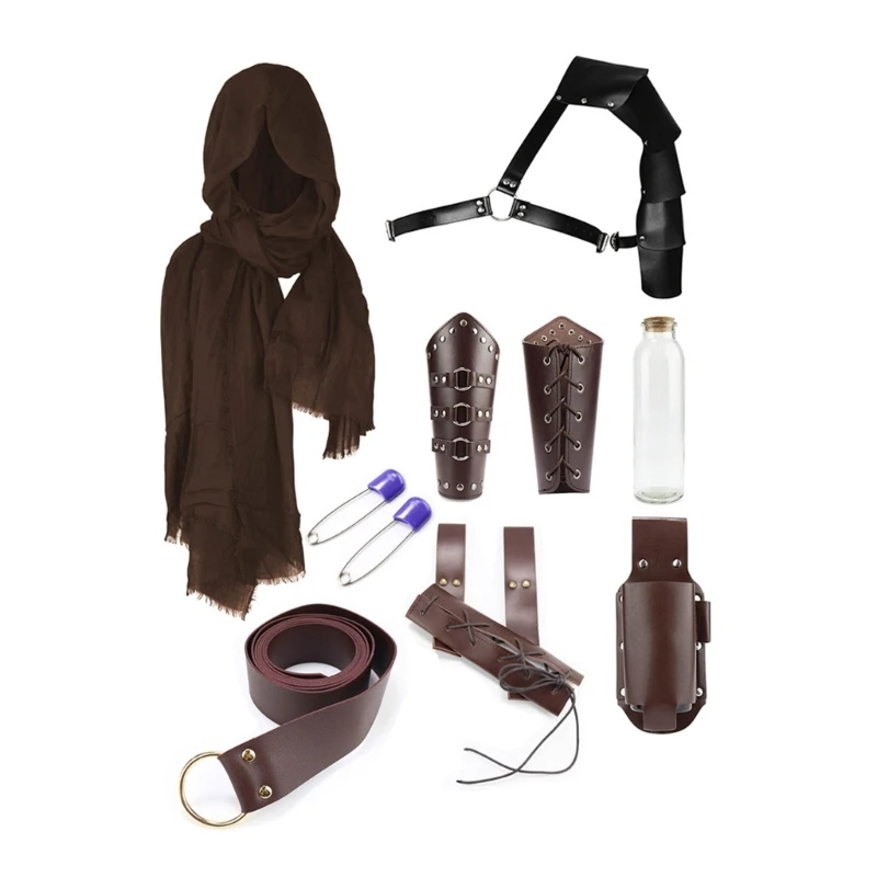 

Medieval Knight Role-playing Game Costume Adult Half Shoulder Cloak Scarf Set for Halloween Cosplay Party Accessories
