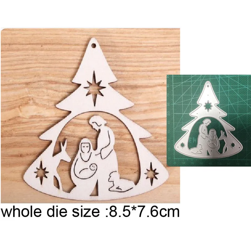 

Metal cutting dies cut die mold nativity scene tree decoration Scrapbook dies paper craft knife mould blade punch stencils dies