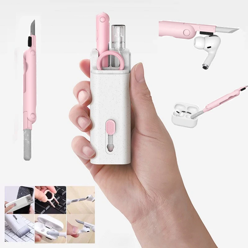 Computer Keyboard Cleaning Brush Set 7-in-1 Earphone Pen Headset Tools Cleaner Keycap Puller Kit |