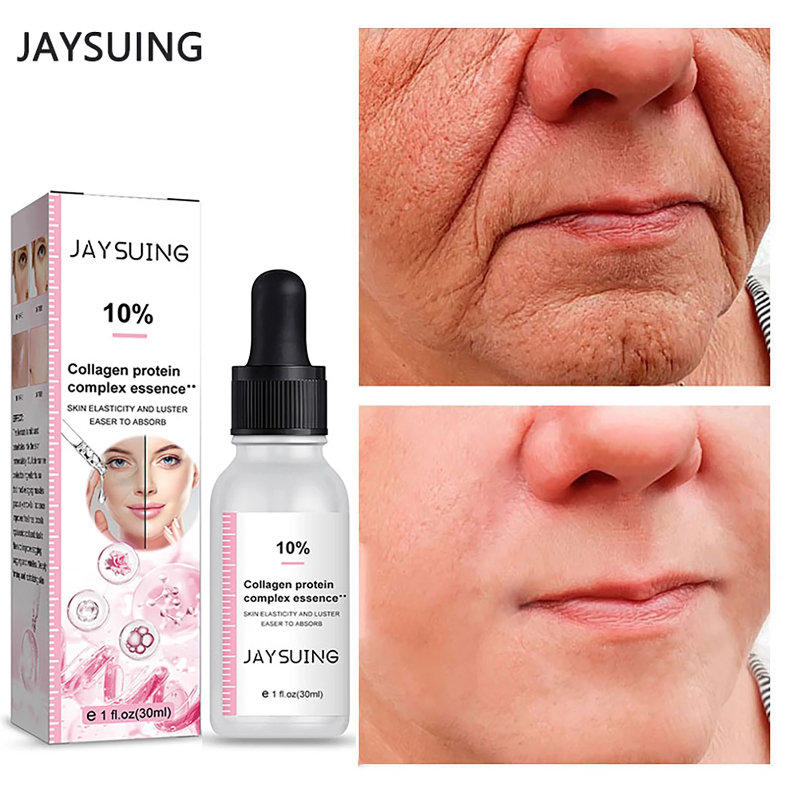 

Collagen Anti-Wrinkle Essence Shrink Pores Fade Fine Lines Firming Skin Anti-aging Hyaluronic Moisturize Acne Repair Serum 30ml