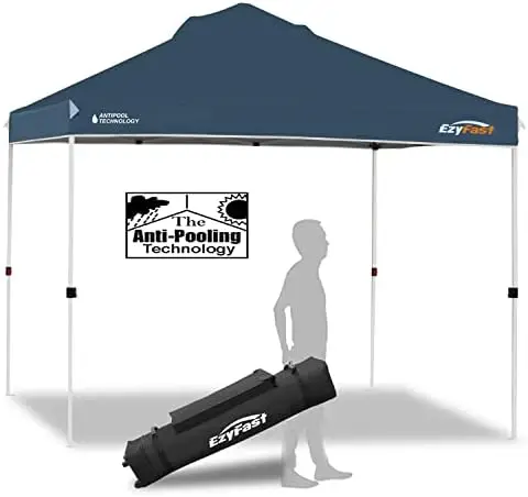 

Umbrella Structure Instant Beach Canopy Shelter, Portable Straight Leg Pop Up Shade Tent with Wheeled Carry Bag (12'x12'