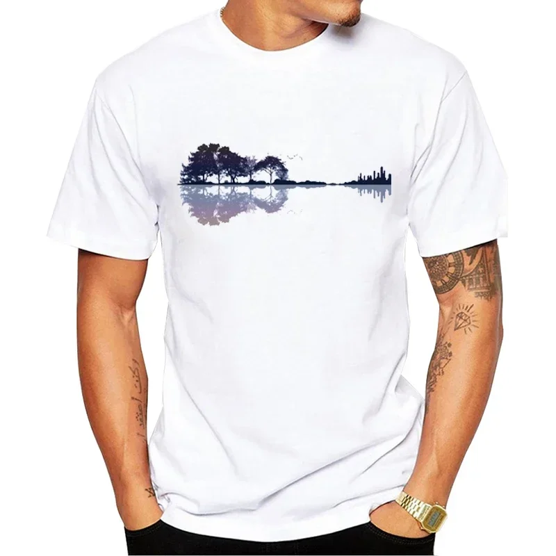 Новинка модная мужская футболка TEEHUB с изображением природной гитары модные