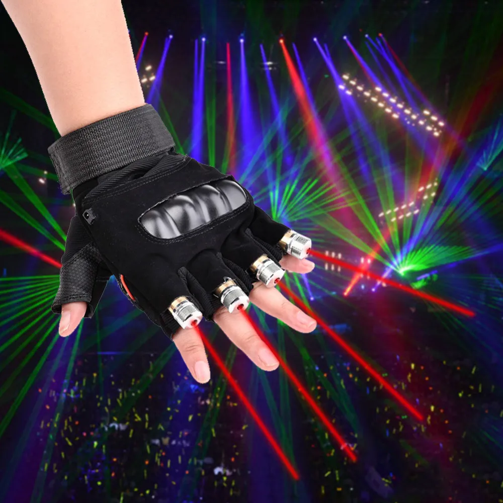 

Green Laser Beam Multi Beam Laser Gloves Luminous Glove Stage Props DJ Night Glow Props Led Palm Finger Light Dancing Club DJ