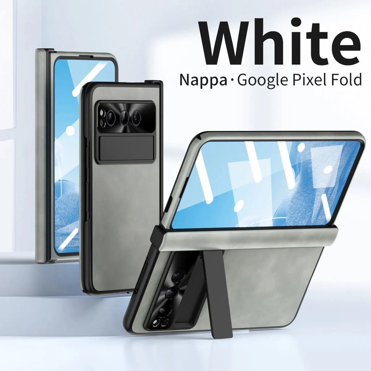 

Magnetic hinge Nappa leather case For Google Pixel Fold 5G Hinge Case Front Screen Glass Film Full For Google Pixel Fold Cover
