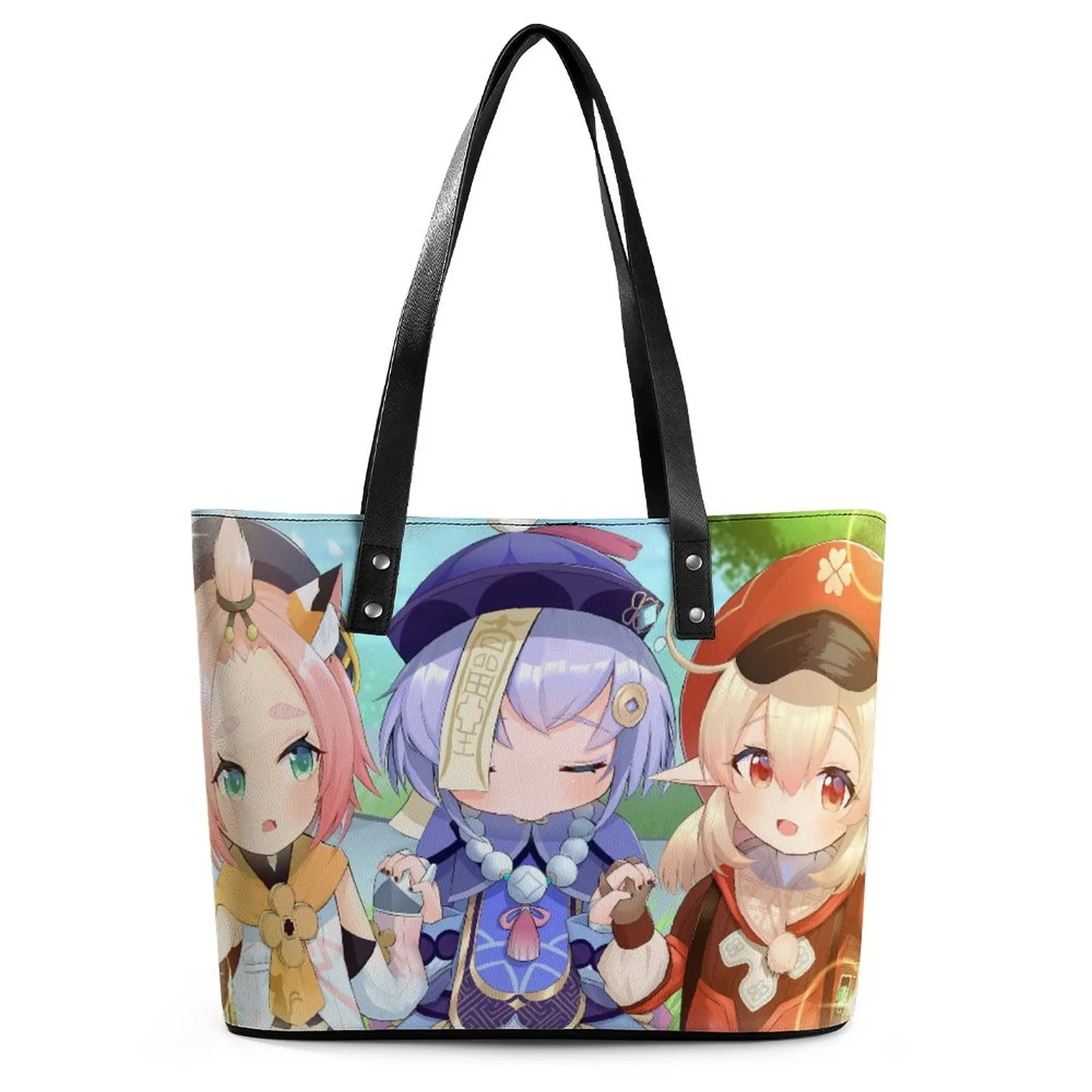 

Genshin Impact Diona Klee Qiqi сумки Chibi для девочек, карманная Сумка-тоут, повседневные дизайнерские сумки для покупок