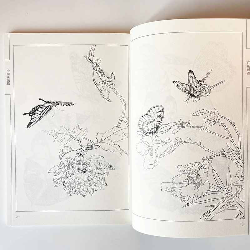 Книга для раскрашивания бабочек Лю Циньфан
