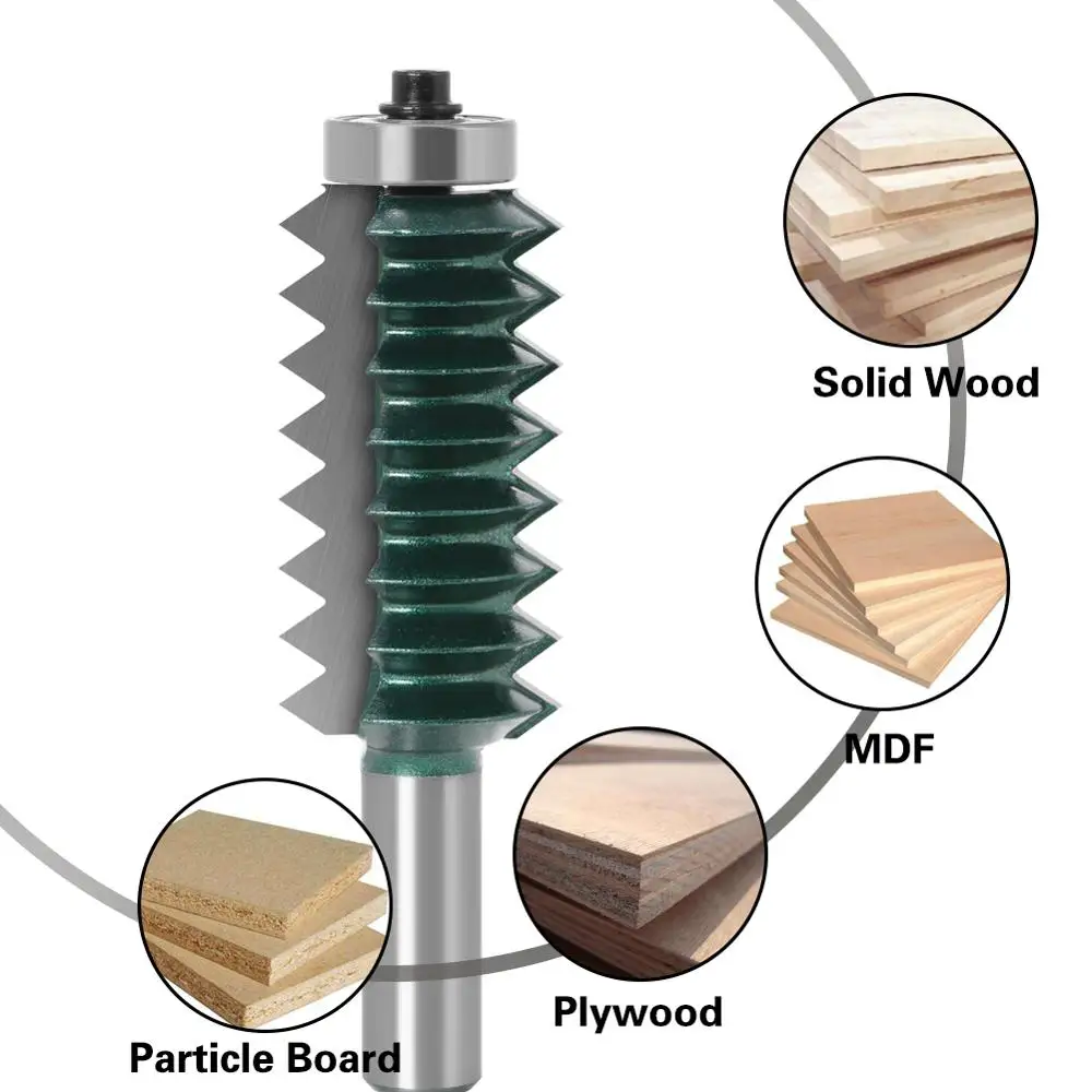 1ПК 12ММ Фреза для фрезерования дерева с поднятым пазом "V" суставом для пальцев и суставом для клея.