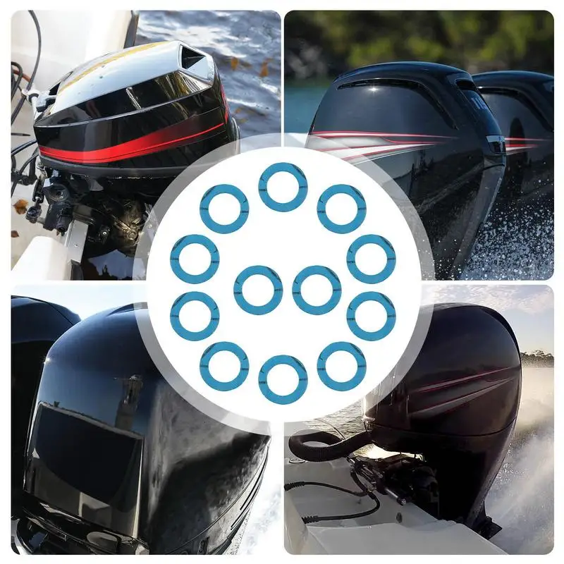 

Lower Unit Drain Gasket 12pcs Lightweight Marine Lower Unit Seal Drain Screw Gasket Multifunctional Drain Plug Gasket For Marine