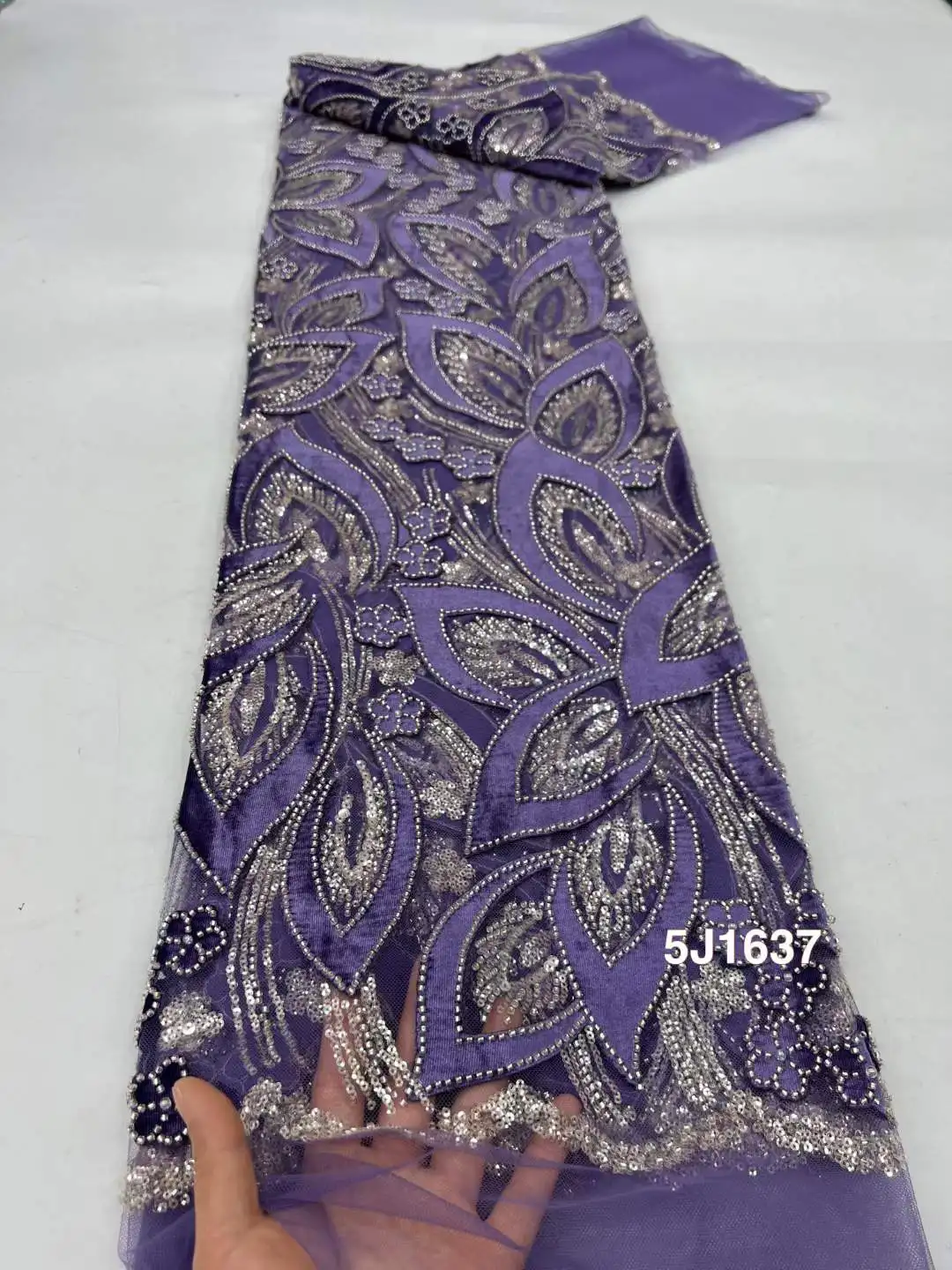 Роскошное кружевное кружево 2024 для женщин африканская Бархатная Вышивка в