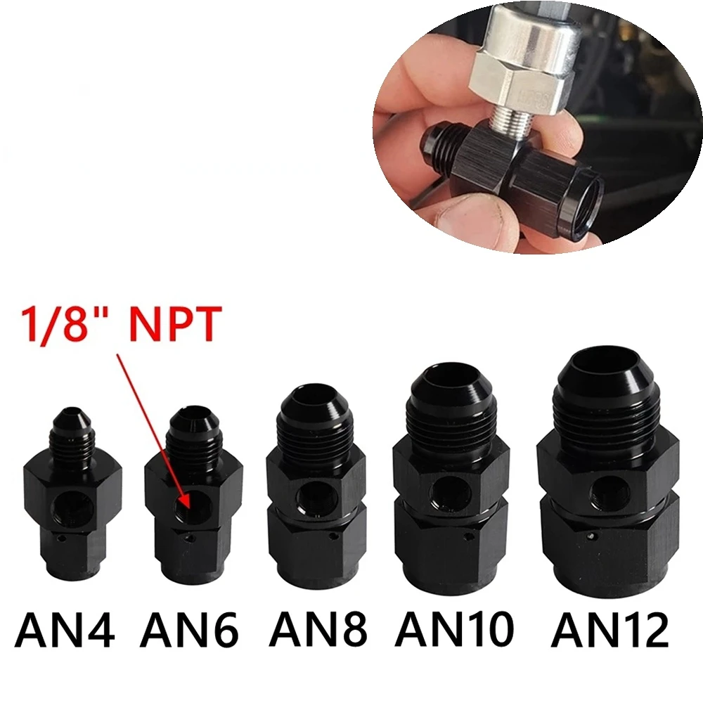 

AN6 AN8 AN10 AN12 1/8" NPT Oil Pressure Sensor Adapter Gauge Gage Swivel Joint Connection Gauge Port Hose Pipe Adapter Fitting