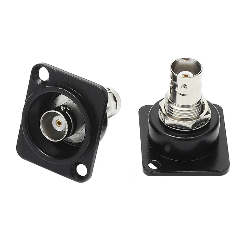 1PC D-Type Double BNC Plug Connector Chassis Panel Mount Adapter Audio Monitoring Parts Female to Female Socket