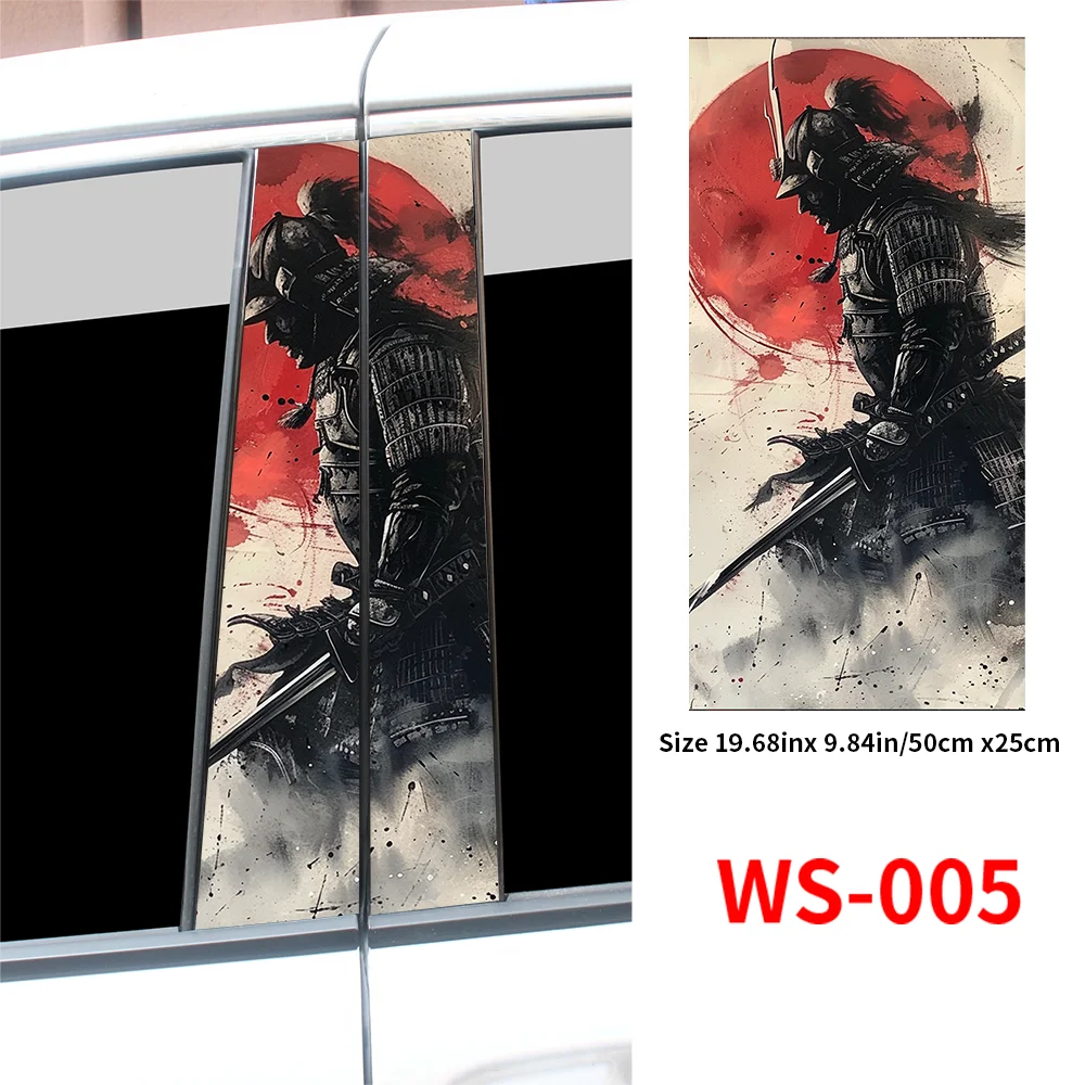 

Автомобильные наклейки Samurai, автомобильные виниловые наклейки в форме столба, водонепроницаемые автомобильные наклейки в центре столба, Крутое покрытие, царапины, Декор, автомобильные аксессуары