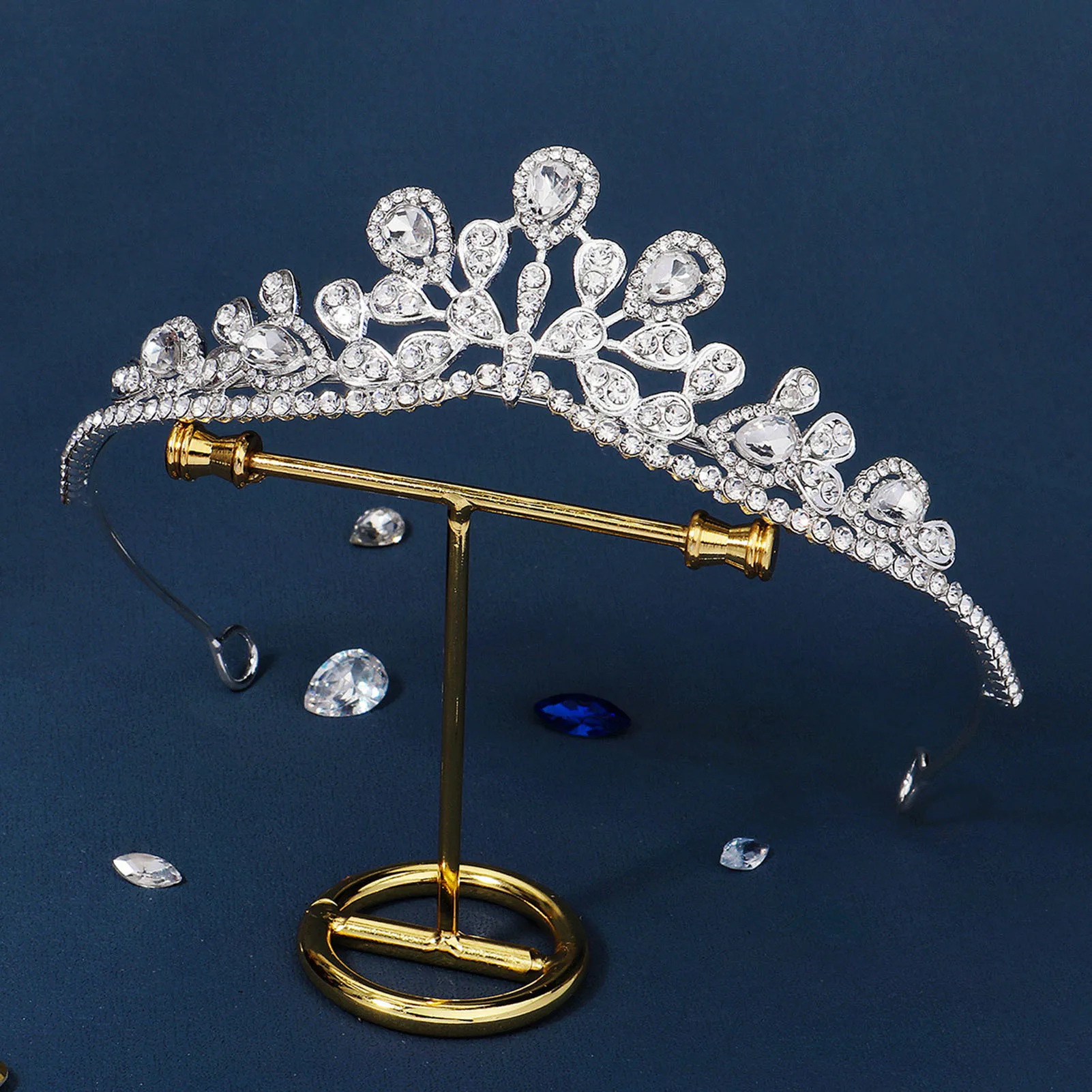 

Bride Crowns Tiaras Hair Jewelry For Women Luxury Alloy Silver Color Headdress Exquisite Noiva Diadem Wedding Hair Accessories