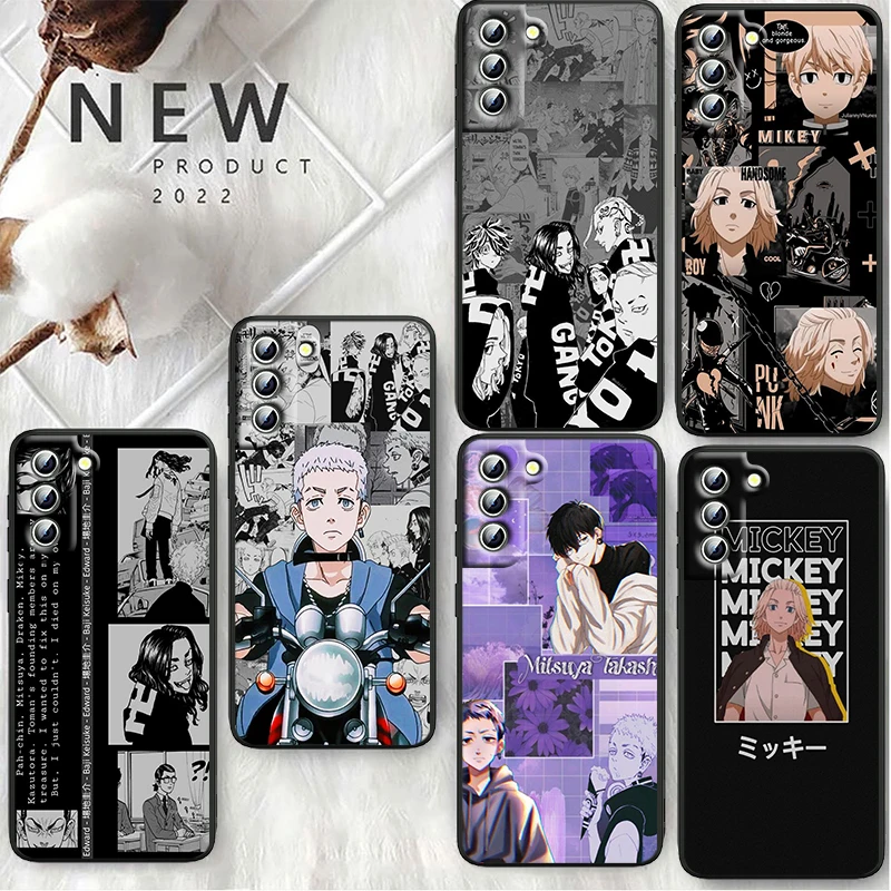 

Hot Tokyo Revengers Anime Phone Case For Samsung S23 S22 S21 S20 S10 S8 Note 20 A9 A73 A71 A53 A33 Ultra Plus FE Black