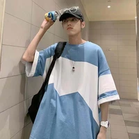 cotton summer milk system solid color short sleeved t shirt mens trend new ins superfoot half sleeved male korean version of lo