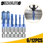 DIZAINLIFE винт с шестигранным хвостовиком, резьба, фрезы, винтовая машина, HSS Композитное сверло, ручные инструменты для металла, стали, дерева, пластика