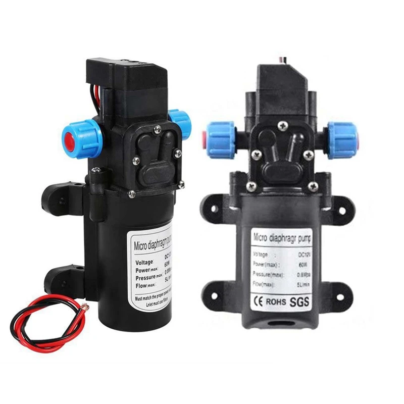 DC 12 В 60 Вт 120PSI 5 л/мин сельскохозяйственный электрический водяной насос черный