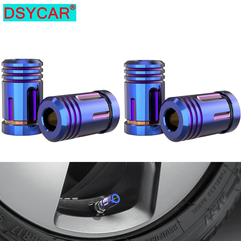 

DSYCAR Aluminum Alloy Car Wheel Tire Valve Caps Tyre Rim Stem Covers Airdust Waterproof For Automobiles Motorcycles Trucks Bikes