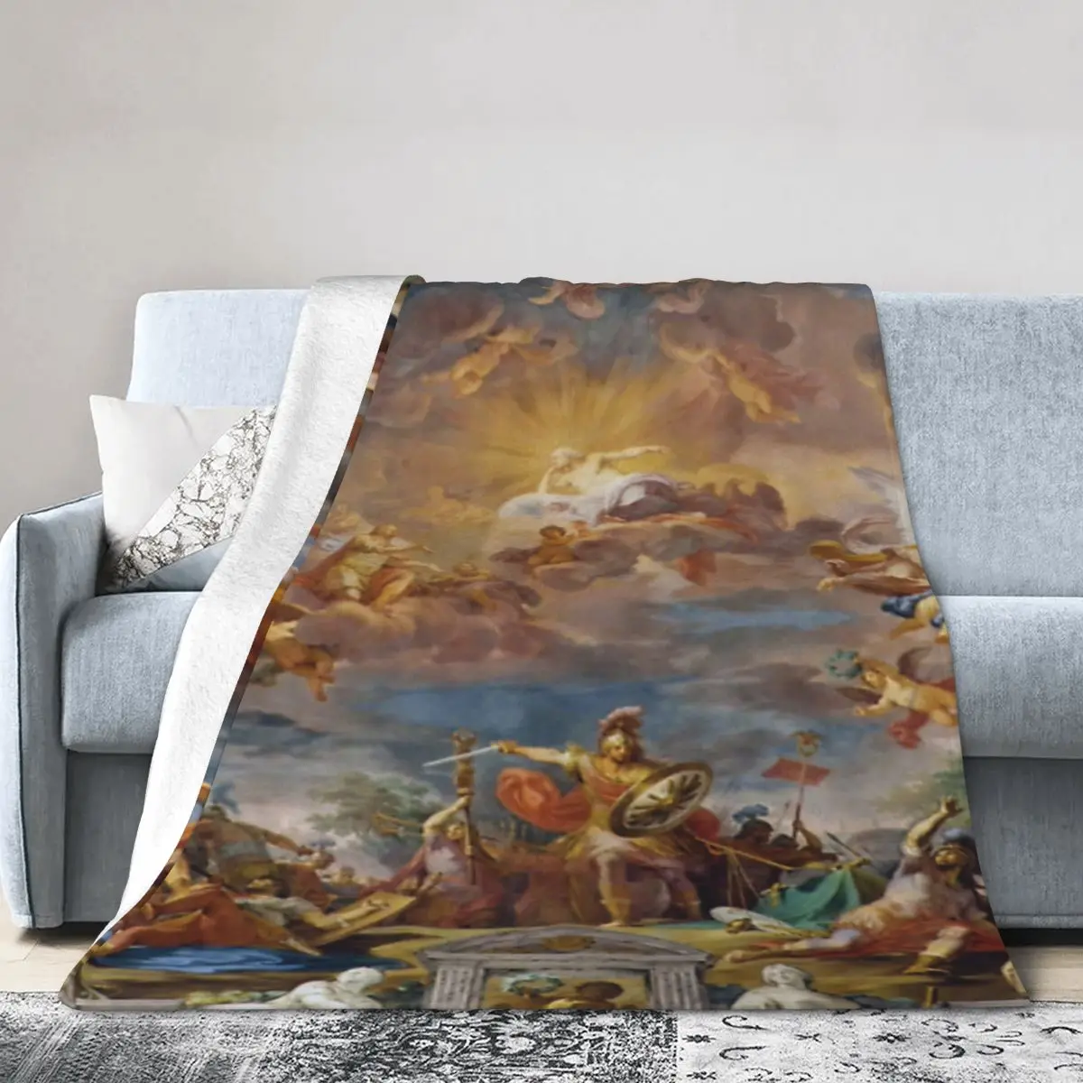 Потолок в вилле Borghese Rome The Apotheosis Of Romulus от Mariano Rossi Ультрамягкое одеяло из