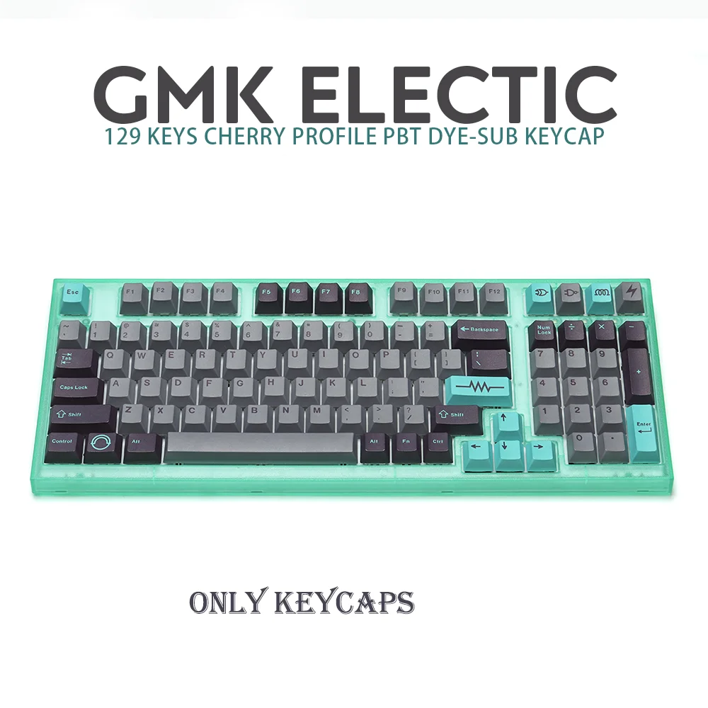

Электрические колпачки клавиш GMK, колпачки клавиш Cherry Profile PBT DYE-SUB с 129 клавишами для механической клавиатуры MX Switch
