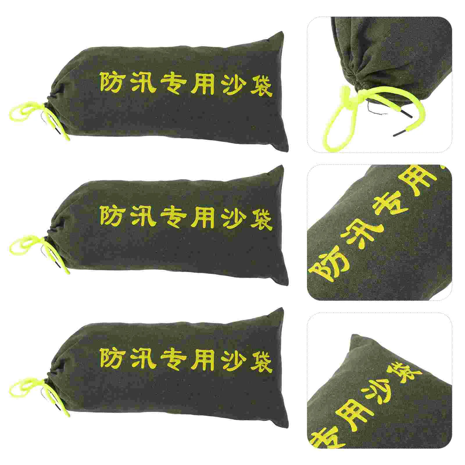 

3 Pcs Fence Barrier Flood Control Sand Household Sandbag Protection Small Sandbags Absorb Water Drawstring Weight Fitness