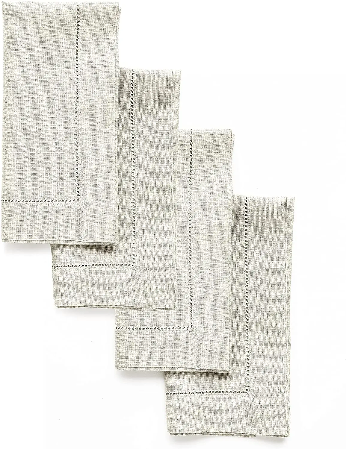 

linen napkin 100% pure linen stitch dinner napkin, European , natural fabric, machine washable classic hem