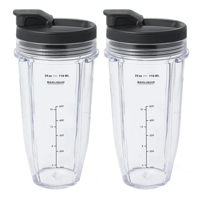 Blender Cups For Ninja Replacement Accessories 24Oz Cup With Sip&ampSeal Lid Nutri Auto IQ Series BL450 BL480