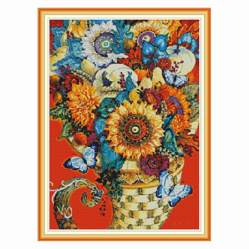 

Butterfly and Sunflower Pattern 5D Diamond Painting Set Mosaic Round and Square Diamond Cross Stitch Embroidery Kit Home Decor