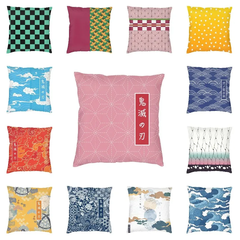 

Kimetsu No Yaiba Anime Throw Pillow Cases Living Room Decoration Demon Slayer Nezuko Outdoor Cushions Cover Sofa Car Pillowcase