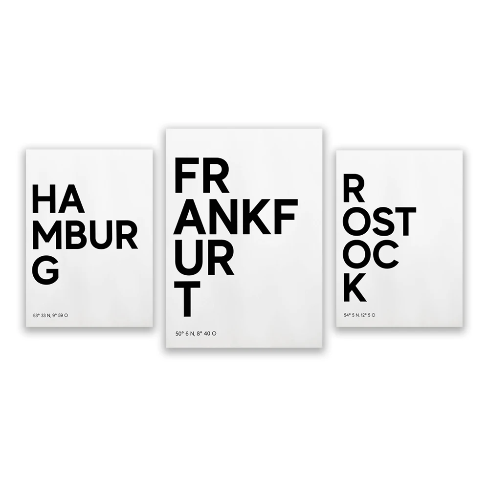 Jack York Cities Typography Print Poster