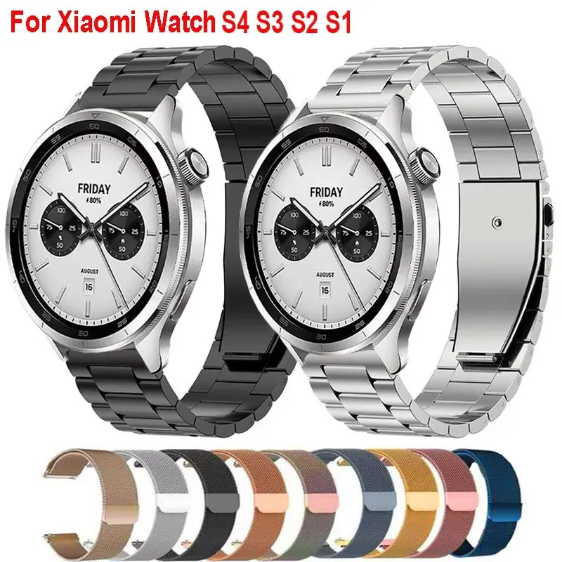 Миланский ремешок для Xiaomi Watch 2 Pro Mi Color из нержавеющей стали S4 S3 S2 S1 22 мм