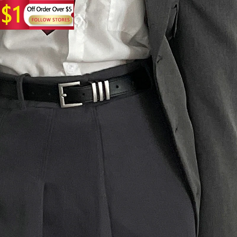 

Luxury Leather Fashion Man Buckle Pin Belt Square Business Designer Jean Pants Waistband For Men'S Clip High Quality Belts