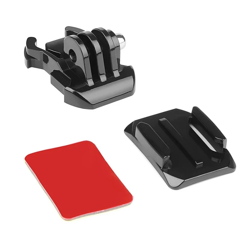 

1Set 3 In 1 Gebogen Mount + 3M Sticker + Buckle Basic Mount Voor Gopro 8 7 6 5 Xiaomi Yi Sjcam Actie Camera Voor Helm