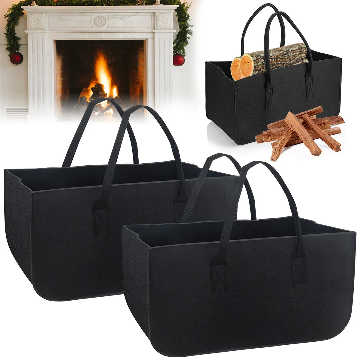 

2 шт., складная корзина для древесины с ручками