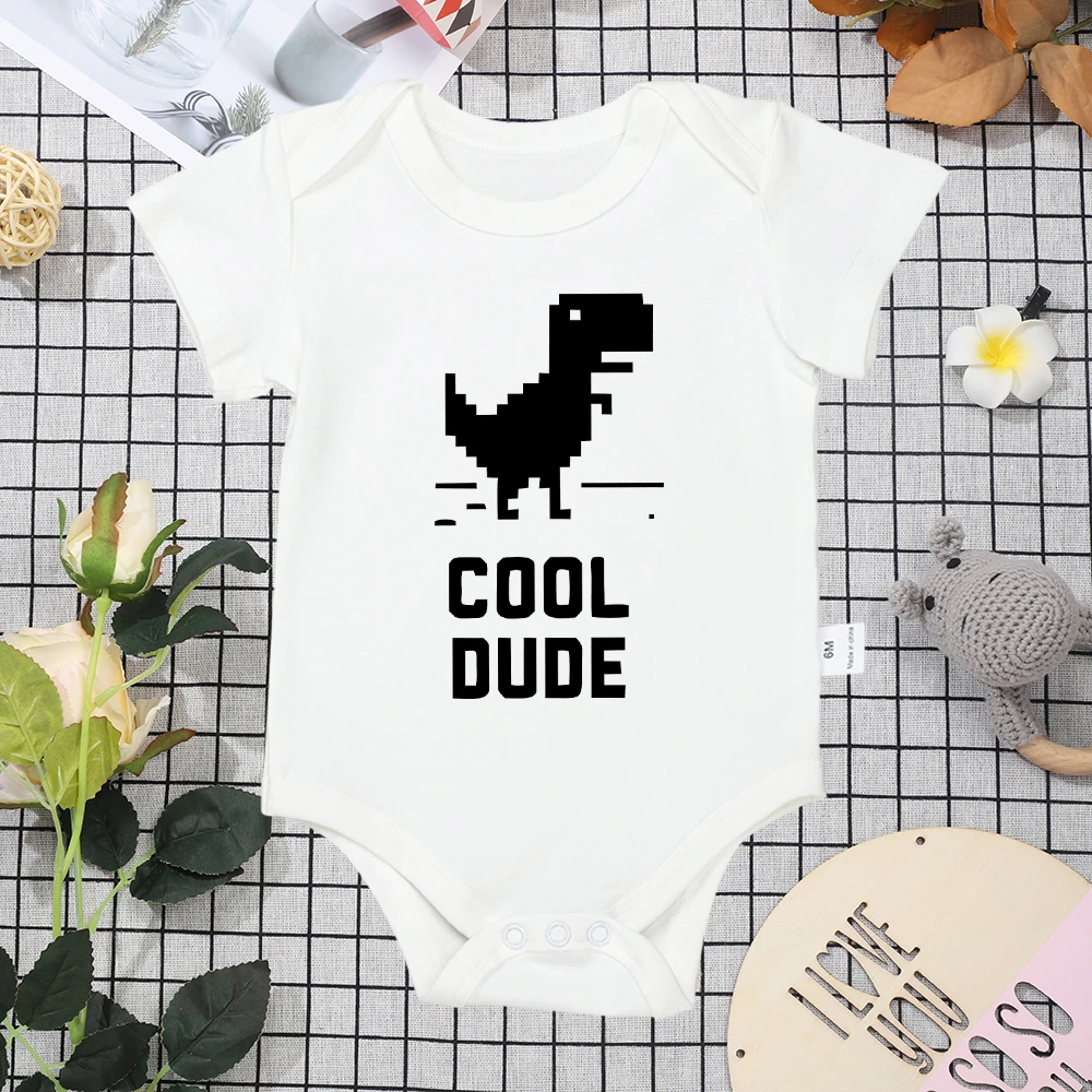 

Cool Dude Baby Boy Bodysuit Summer Trend Newborn Clothes Pajamas Cotton White O-neck Casual Infant Onesies Ropa Bebe Dropship