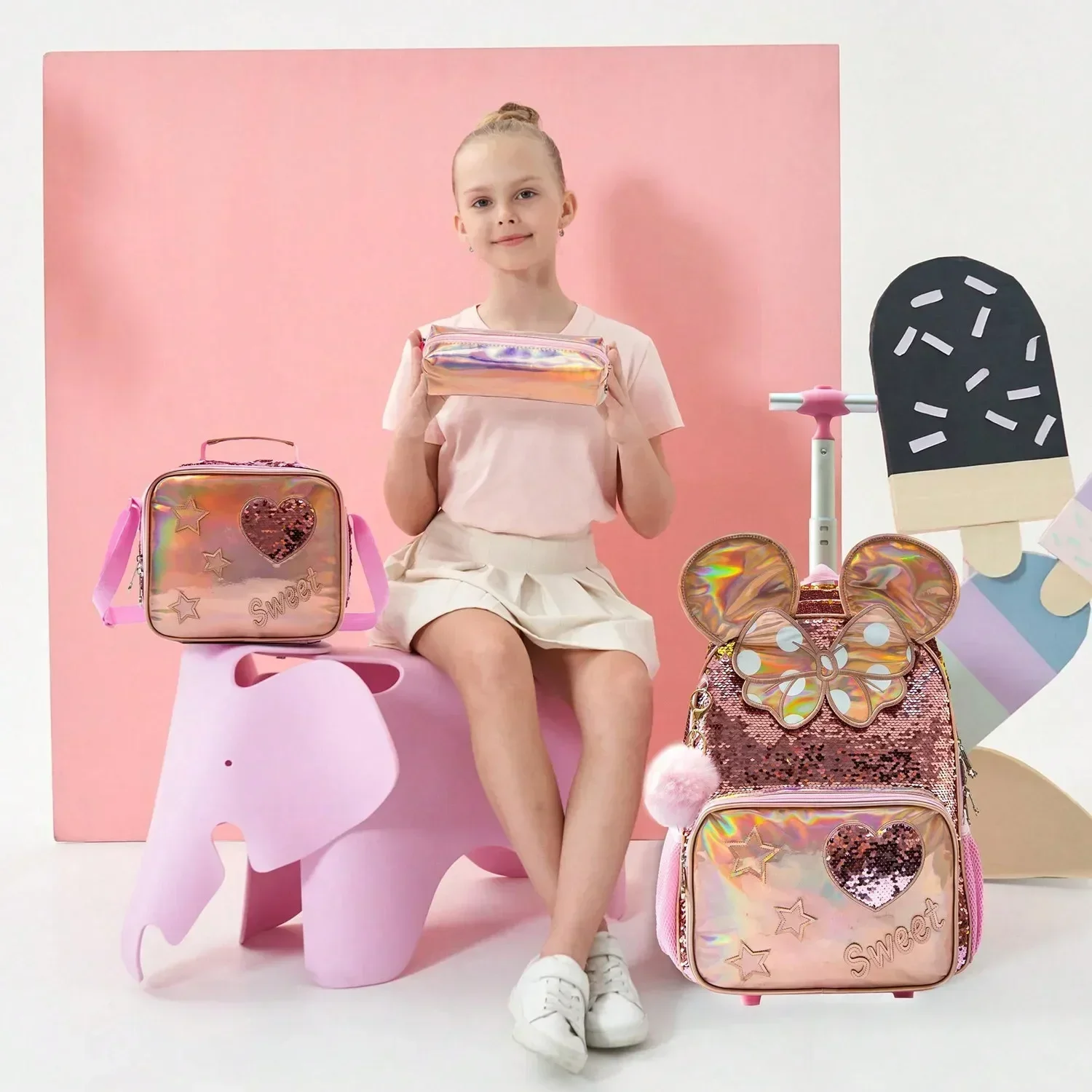 Студенческий рюкзак детские 16-дюймовые милые школьные сумки для девочек с