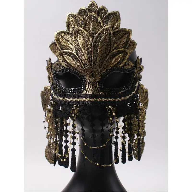 

1 шт. необычная Изысканная роскошная кружевная маска с кисточками для Хэллоуина, макияжа, фотореквизит для косплея, загадочная маска для взрослых