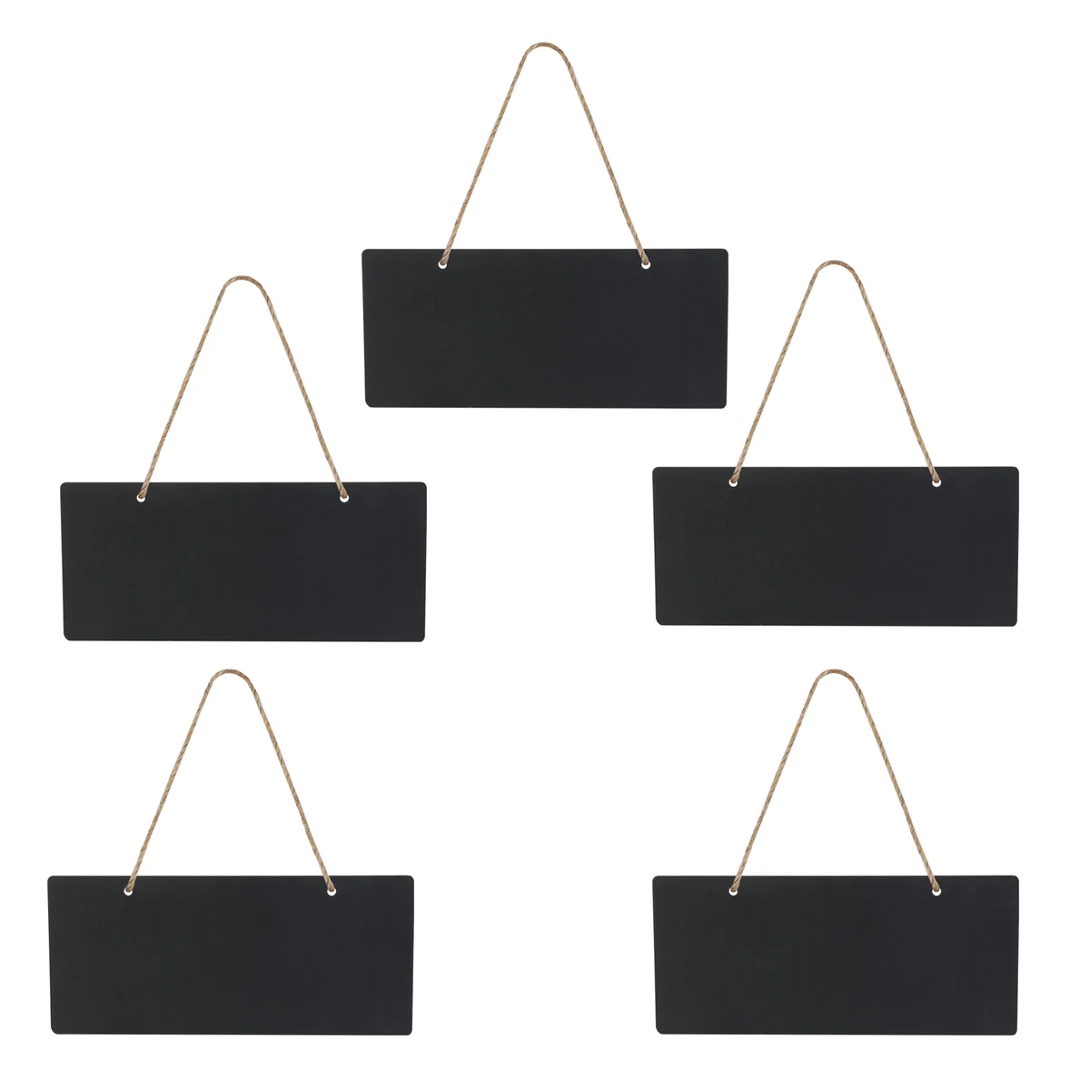 

5pcs Wooden Blackboard Label Single Sided Blackboard Plaque Pendant Hanging Memo Note Blackboard Sign for Home Wedding Birthday