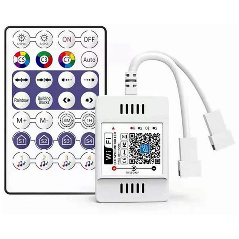 

LED Pixel Light WiFi Bluetooth IR Remote 3 in 1 Controller for WS2812B WS2811 SK6812 Addressable RGBIC Music Sync