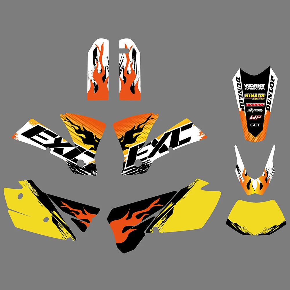 For KTM EXC 300 400 450 125 200 250 525 2004 Graphics Background Fairing Decal Sticker EXC300 EXC400 EXC200 EXC250 Motorcycle