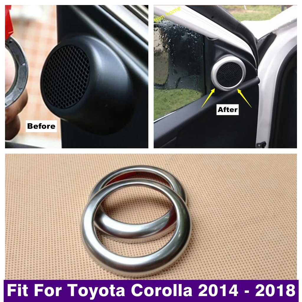 

Car Pillar A Stereo Speaker Audio Loudspeaker Decoration Ring Cover Trim Fit For Toyota Corolla 2014 - 2018 Accessories Interior
