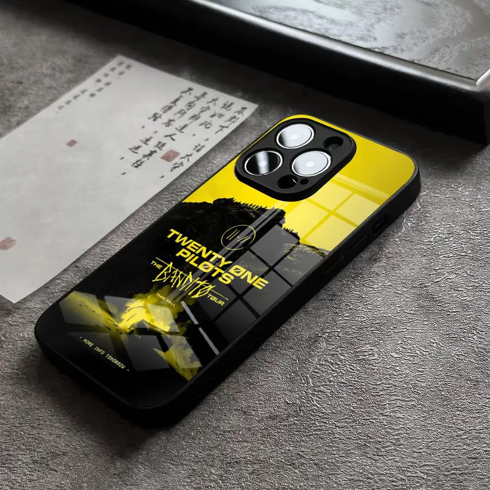 Фото Чехол для телефона Twenty One Pilots 21 для iPhone 13 Pro Max 14 Plus 12 Mini 11 15 X XR XS 16 Plus SE, задняя крышка из закаленного стекла №3
