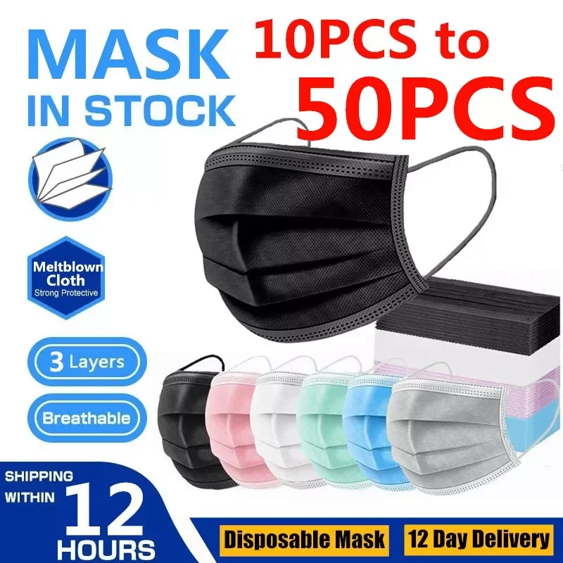 

Disposable Nonwove 3 Layer Filter Mask mouth Face mask Black mask mascarillas quirurgicas homologadas masque noir mondkapjes