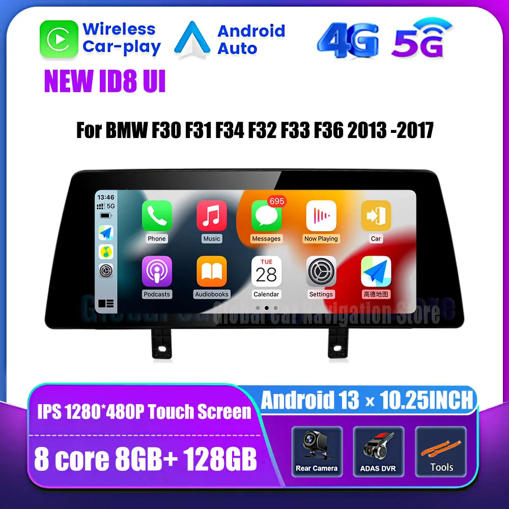 

10.25" For BMW F30 F31 F34 F32 F33 F36 2013 -2017 NBT System Android 13 Car Multimedia Video Player Radio Navigation GPS Carplay