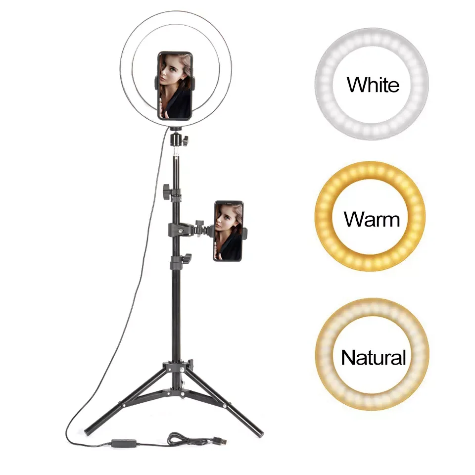 

10" LED Ring Light Photographic Selfie Ring Lighting with Stand for Smartphone Youtube Makeup Video Studio Tripod Ring Ligh