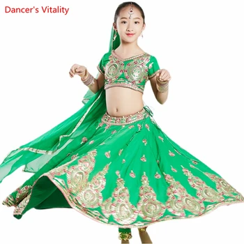 Indian Large Swing Skirt for Women India  Dance Performance Clothes Children's Sari National Belly Dance Clothing Dance Outfit