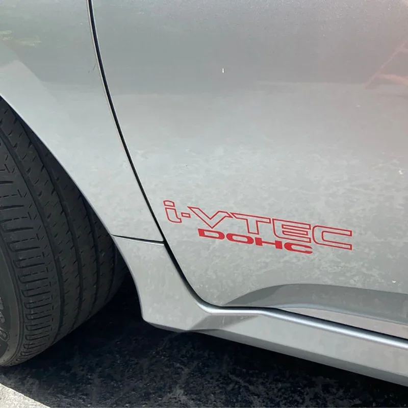 Фото I-VTEC DOHC эмблема логотип виниловые наклейки, декор боковой двери автомобиля виниловые водонепроницаемые гоночные наклейки для Honda CIVIC №3