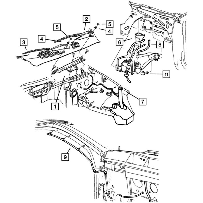 Форсунка стеклоочистителя для Jeep Grand Cherokee 2005-2010 Chevrolet 2005-2013 55079049AA 55157323AA