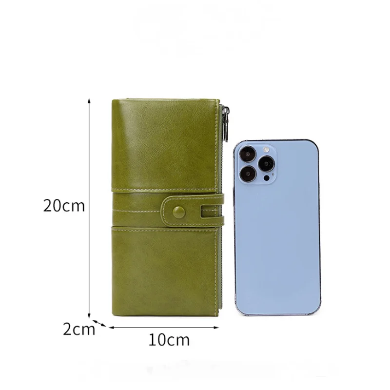 Женский кожаный кошелек на молнии с отделением для монет